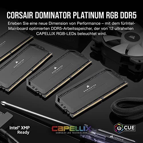 CORSAIR Dominator Platinum RGB DDR5 RAM 32GB (2x16GB) Bis zu 6400MHz CL32-40-40-84 1.40V Intel XMP 3.0 Desktop-Arbeitsspeicher – Schwarz (CMT32GX5M2B6400C32) Bild 4