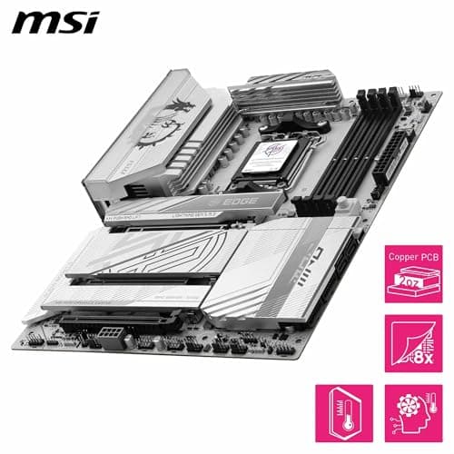 MSI MPG X870E Edge TI WiFi Mainboard, ATX - Unterstützt AMD Ryzen 9000/8000 / 7000 Prozessoren, AM5-80A SPS VRM, DDR5 Memory Boost 8400+MT/s (OC), PCIe 5.0 x16, M.2 Gen5, Wi-Fi 7, 5G LAN Bild 8