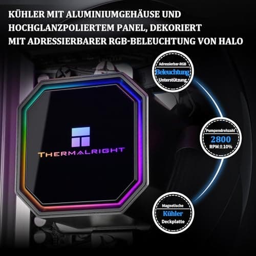 TR Frozen Prism 360 Black CPU-Flüssigkeitskühler mit 120mm PWM-Lüfter, integrierter Wasserkühler-Wärmeableitung für AMD/AM4/AM5, INTEL 1700/1150/1151/1200/2011 360MM FP 360 Black-f Bild 8