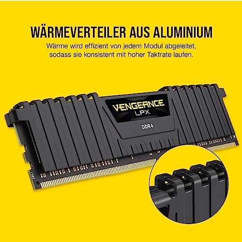 Corsair Vengeance LPX DDR4 RAM 32GB (2x16GB) Bis zu 3200MHz CL16 Intel XMP 2.0 Computerspeicher - Schwarz (CMK32GX4M2E3200C16) 2 x 16 GB Bild 8