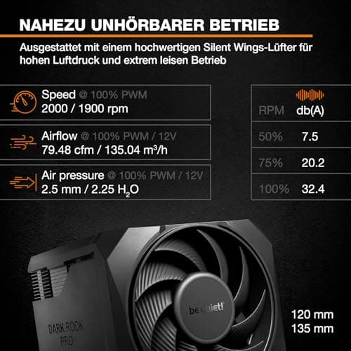 be quiet! Dark Rock Pro 6 Luftkühler, Extrem Hohe CPU-Kühlleistung, Semi-Passiver Quiet-Modus, 7 Hochleistungs-Heatpipes, 2 Nahezu Geräuschlose Silent Wings PWM-Lüfter, Einfache Installation Bild 8