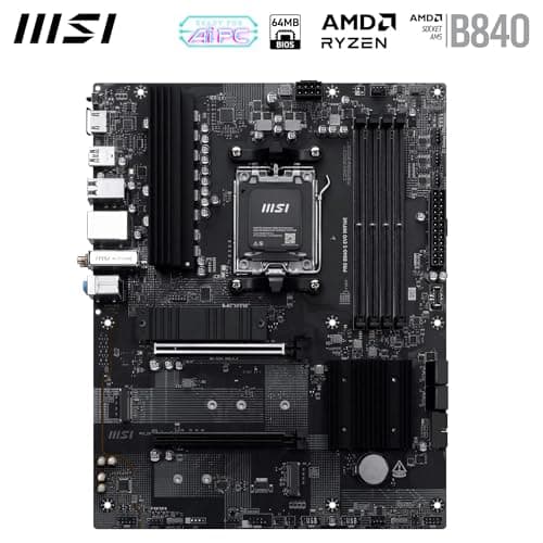 MSI PRO B840-S EVO WIFI6E Mainboard, ATX - Unterstützt AMD Ryzen 9000/8000 / 7000 Prozessoren, AM5 - DDR5 Memory Boost (bis zu 8000+ MT/s OC), PCIe 4.0 x16, M.2 Gen4, Wi-Fi 6E, 2.5G LAN Bild 4