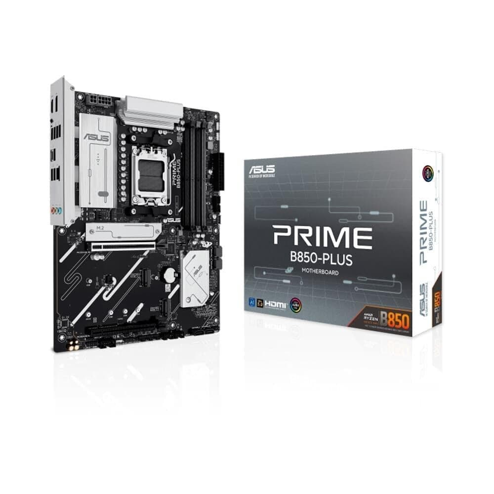 ASUS Prime B850-PLUS Mainboard AMD B850 ATX, DDR5, PCIe 5.0, DREI M.2-Steckplätze, Realtek 2,5 GB Ethernet, DisplayPort, HDMI, USB 10 Gbit/s Typ-A und Typ-C hinten, BIOS Flashback, Aura Sync