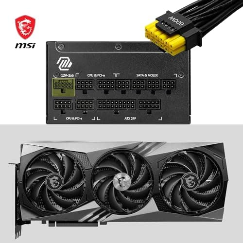 MSI MAG A1250GL PCIE5 Power Supply Unit, 1250W, 80 Plus Gold, ATX 3.1, PCIe 5.1 GPU Support, ATX PSU, Black Flat Cable Bild 6