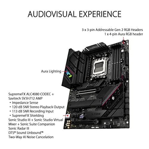 ASUS ROG Strix B650E-F Gaming WiFi Mainboard Sockel AMD AM5 (Ryzen 7000, ATX, DDR5 Speicher, 12+2 Power Stages, USB 3.2 Gen 2x2 Typ-C, PCIe 5.0, Q-Release, WiFi 6E, Aura Sync) Bild 8