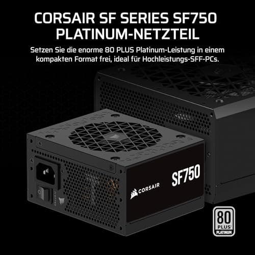 CORSAIR SF750 (2024) Vollständig Modulares Geräuscharmes 80 PLUS Platinum ATX-Netzteil – ATX 3.1-Kompatibel – PCIe 5.1-Fähig – SFX-to-ATX-Halterung im Lieferumfang Enthalten – Schwarz 750 Watt Bild 4