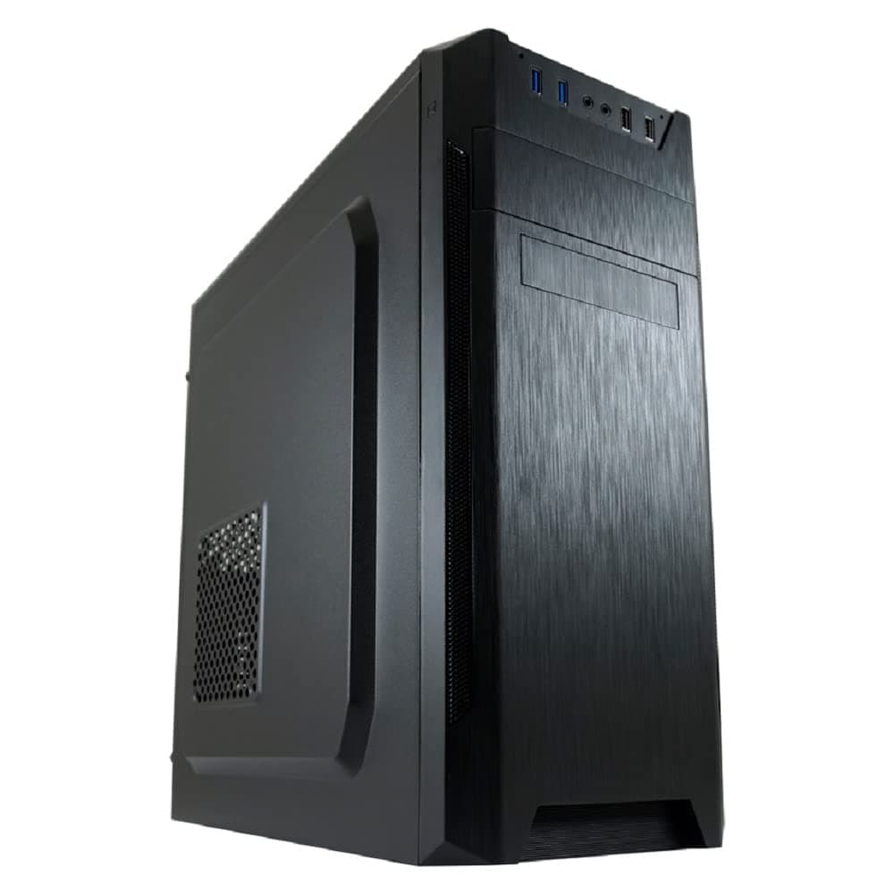LC-POWER LC-7040B Midi-Tower Gehäuse | ATX, Micro-ATX & Mini-ITX | 360 mm GPU Support | 145 mm CPU-Kühler | USB 3.2 & USB 2.0 | Schwarz mit gebürsteter Aluminiumfront Bild 3