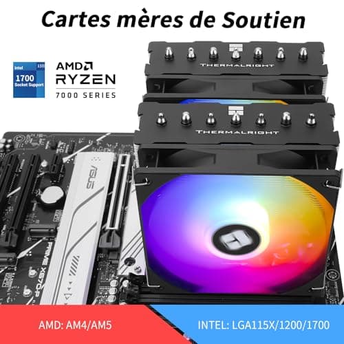 Thermalright Phantom Spirit 120SE ARGB CPU-Luftkühler, 7 Heatpipes CPU-Kühler, Dual 120mm TL-C12B-S V2 PWM-Lüfter, AGHP 4.0 Technologie, für AMD AM4/AM5/Intel lga1851/1700/1150/1151/1200, PC-Kühler PS120 SE ARGB Bild 7