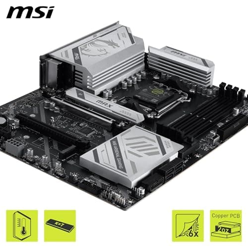 MSI MAG X870E Gaming MAX WiFi Mainboard, ATX - Unterstützt AMD Ryzen 9000/8000 / 7000 Prozessoren, AM5 - DDR5 Memory Boost (bis zu 8200+ MT/s OC), PCIe 5.0 x16, M.2 Gen5, Wi-Fi 7, 5G LAN Bild 8