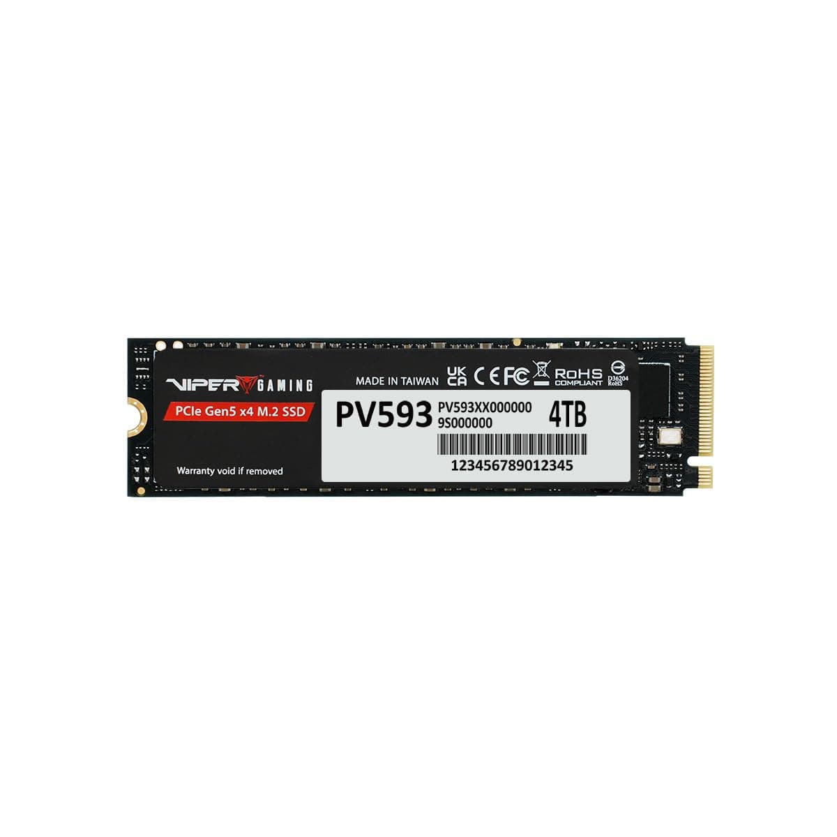 Patriot Viper PV593 4TB Internal SSD - NVMe PCIe Gen 5x4 - M.2 2280 - Sequential Read (CDM): up to 14,000MB/s; Sequential Write (CDM): up to 13,000MB/s - Solid State Drive - PV593P4TBM28H Bild 2
