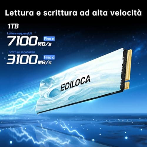 Ediloca EN880E SSD 1TB NVMe SSD M.2 PCIe Gen4, Interne SSD, bis zu 7100 MB/s, Internes Solid State Drive, dynamischer SLC-Cache, kompatibel mit PS5 und PC Bild 4