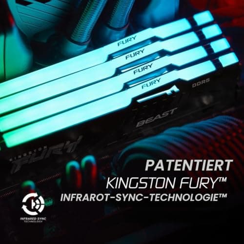 Kingston FURY Beast Schwarz RGB 16GB 6000MT/s DDR5 CL36 DIMM Desktop Gaming Speicher Einzelnes Modul AMD EXPO/ Intel XMP - KF560C36BBE2A-16 Bild 6