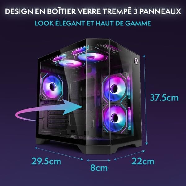 Vibox V-528 Gaming PC • AMD Ryzen 5 5500 6-Kern • Nvidia RTX 5060 Ti 8GB • 16GB RAM • 1TB SSD• Windows 11 • WLAN 6 + Bluetooth 5.4 Schwarz 1 TB 16 GB RTX 5060 Ti Windows 11 Home Bild 5