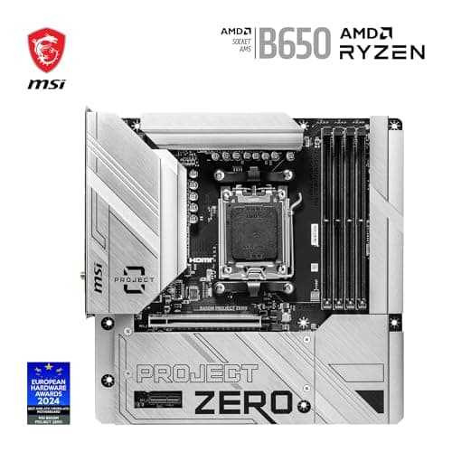 MSI B650M Project Zero Motherboard, Back-Connect Micro-ATX - Unterstützt Ryzen 9000, 8000 & 7000 Serie Prozessoren, AM5 - DDR5 Memory Boost 6400+MHz/OC, 1 x PCIe 4.0 x16, 2 x M.2 Gen4, Wi-Fi 6E Bild 4
