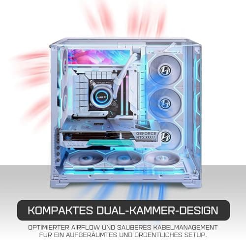 Lian Li O11 Vision Compact Gaming PC Gehäuse ATX Weiß - Midi Tower PC Gehäuse mit Tempered Glass, Grafikkarten bis 408 mm, bis zu 360 mm Radiatoren, White PC Case Stahl, Aluminium, Gehärtetes Glas Bild 7