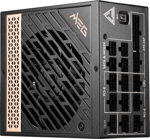 MSI MEG Ai1300P PCIE5 Netzteil, EU Stecker, 1300W, 80 Plus Platinum, vollmodularer ATX 3.0, unterstützt PCIe 5.0 GPU, japanische Kondensatoren, Gaming Intelligence, ummantelte Kabel 1300W PCIE5 Bild 8