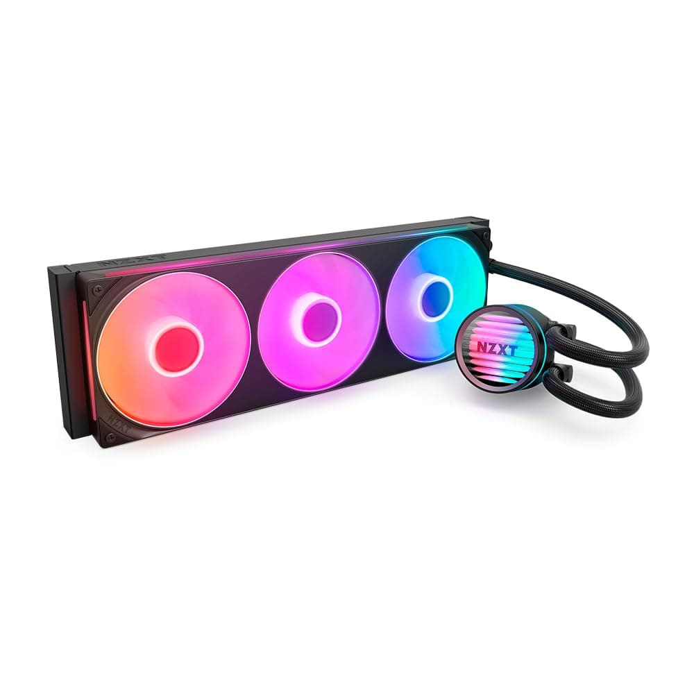 NZXT Kraken Core 360 RGB – AIO CPU-Flüssigkeitskühler – Anpassbares LCD-Display – Hochleistungs-Lüfter – Kompatibel mit Intel® & AMD® Sockel – Core 360 RGB – Schwarz Kraken Core 2025 360mm Schwarz