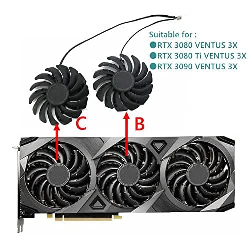 PLD09210B12HH 85mm Grafikkarten Lüfter Kompatibel mit MSI RTX 3080 3080Ti 3090 Ventus 3X Leiser Kühler Lüfter (B+C) Bild 6
