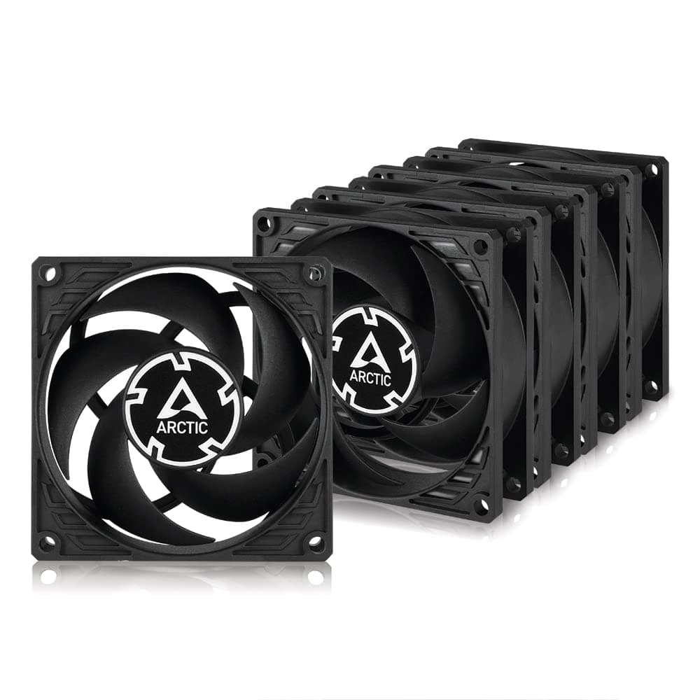 ARCTIC P8 PWM PST (5 Stück) - 80 mm , Lüfter optimiert für statischen Druck, 200 bis 3000 U/min. via PWM PST geregelt, leiser und effizienter Motor - Schwarz Bild 2