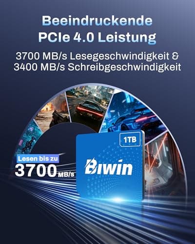 BIWIN CL100 Mini SSD 1TB - PCIe Gen4×2 NVMe 1.4 - Ultra-kompakte SSD in mit 3700 MB/s Lesen & 3400 MB/s Schreiben - IP68 Wasserdicht Stoßfest für Ultrabooks/Mini-PCs/Handhelds Bild 8