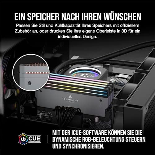 CORSAIR DOMINATOR TITANIUM RGB DDR5 RAM 32GB (2x16GB) Bis zu 6000MHz CL30 AMD EXPO Intel XMP 3.0 Desktop-Arbeitsspeicher – Grau (CMP32GX5M2B6000Z30) Grau 32GB (2x16GB) Bild 7