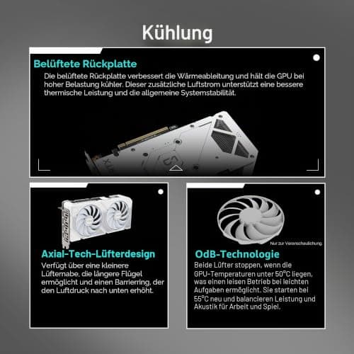 ASUS Dual GeForce RTX 5060 Ti 16GB GDDR7 White OC Edition (PCIe 5.0, 16GB GDDR7, DLSS 4, HDMI 2.1b, DisplayPort 2.1b, 2.5-Slot Design, Axial-tech Lüfterdesign, 0dB Technologie und mehr) Bild 6