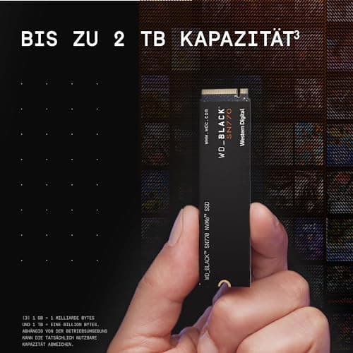 WD_BLACK SN770 NVMe SSD 250 GB (High-Performance NVMe SSD, Gaming SSD, PCIe Gen4, M.2 2280, Lesen 4.000 MB/s, Schreiben 2.000 MB/s) Schwarz 250 GB Bis zu 5.150 MB/s M.2 2280 Bild 8