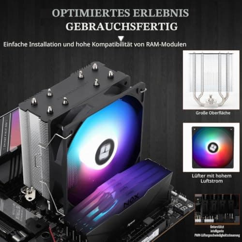 TR Assassin X 120R SE V2 CPU Luftkühler,4 Heat Pipes,148MM hoch,TL-C12C-L V2 PWM Lüfter CPU Kühler Für AMD AM4 AM5/Intel 1700/1150/1151/1200,LGA17XX Kühlung AX120R SE V2 Bild 8
