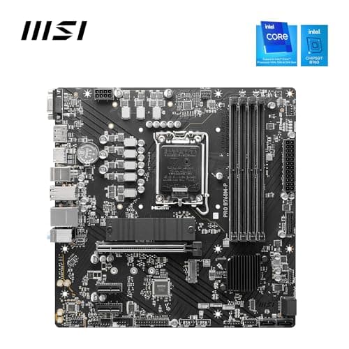 MSI Pro B760M-P Micro-ATX Mainboard, kompatibel mit Intel Core Prozessoren der 14., 13. und 12. Generation, LGA 1700, DDR5 Memory Boost 6800+MHz/OC, PCIe 4.0 x16 Steckplatz M.2 Gen4 Bild 4