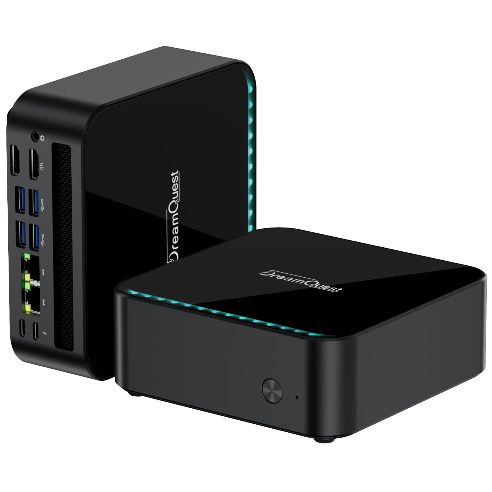 DreamQuest Mini PC Windows 11 Pro, AMD Ryzen 5 7430U bis 4,3 GHz, 16GB DDR4 Dual-Channel RAM, 512GB M.2 SSD, WiFi 6, Bluetooth 5.3, Dual USB-C, HDMI 2.1, LAN, 4X USB 3.2, kompakter Desktop PC 0.5 TB