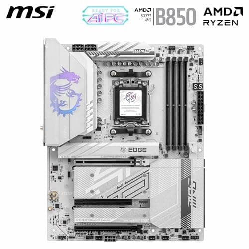 MSI MPG B850 Edge TI WiFi Mainboard, ATX - Unterstützt AMD Ryzen 9000/8000 / 7000 Prozessoren, AM5-80A SPS VRM, DDR5 Memory Boost (8400+MT/s OC), PCIe 5.0 x16, M.2 Gen5, Wi-Fi 7, 5G LAN Bild 4