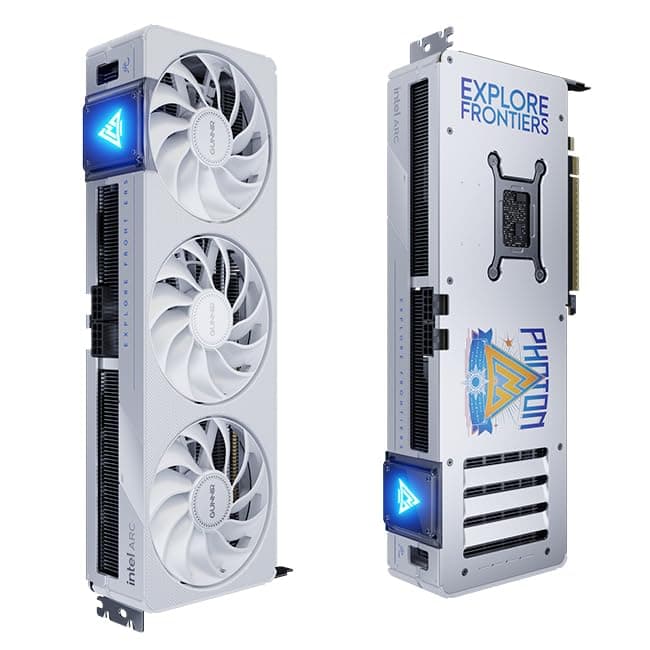 WEELIAO GUNNIR Intel Arc B570 Photon 10G weiße Grafikkarte, 2670 MHz Grafikkarte, 10 GB 160-Bit GDDR6, PCIE4.0, 1 HDMI 2.1, 3 DP2.1, drei Lüfter, TBP 186 W