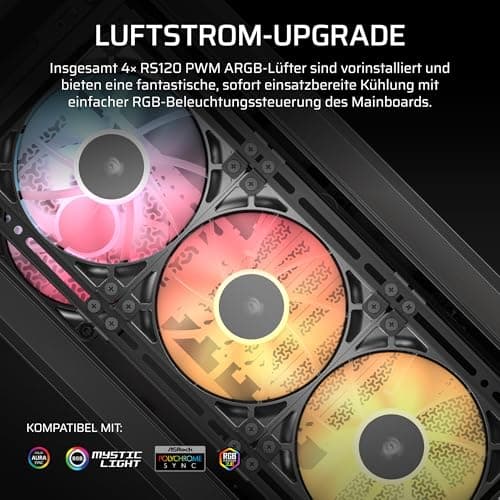 CORSAIR Frame 4000D LCD RS ARGB Modularen Mid-Tower ATX PC-Gehäuse – XENEON Edge LCD-Touchscreen, InfiniRail Lüftermontagesystem, 4X RS120 ARGB-PWM-Lüfter – Schwarz Bild 8