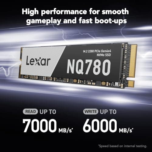 Lexar 4TB NQ780 SSD PCIe Gen4 NVMe M.2 2280 Internes Solid State Drive, bis zu 7000/6000 MB/s Lesen/Schreiben, kompatibel mit PS5, für Gamer und Creators (LNQ780X004T-RNNNU) Bild 4