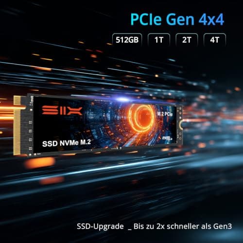 SIX NVME M.2 SSD PCIe 4.0-512GB 2280 ssd, Lesen bis zu 5.000MB/s für Gaming PS5 Speichererweiterung mit heatsink, Interne Solid-State-Laufwerk gen 4x4 für Laptop Desktop Bild 6