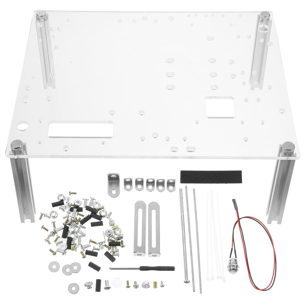 Happyyami Offenes PC Gehäuse mit Transparentem Gehäuse aus Aluminiumlegierung und Acryl Einfacher Einbau zum Selbstmontieren Geeignet für Matx Mainboard Prüfstation Bild 2