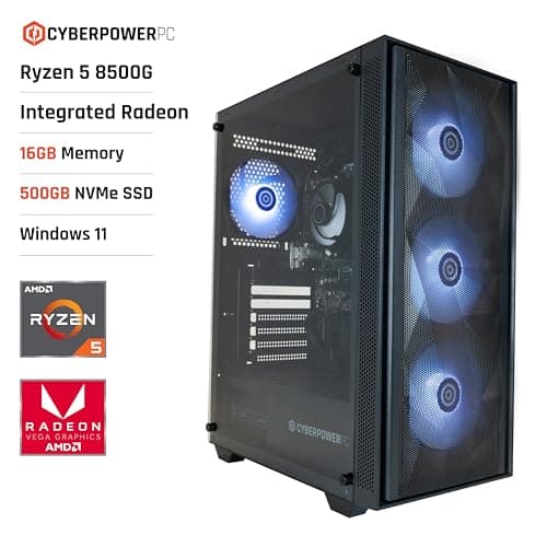 CYBERPOWERPC Regiment Gaming PC - AMD Ryzen 5 8500G, 16GB RAM, 500GB NVMe SSD, 450W PSU, Wi-Fi, Windows 11, Sylph AMD Ryzen 5 8500G with Radeon Graphics Bild 4