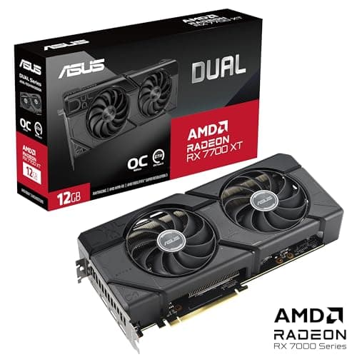 ASUS Dual Radeon RX 7700 XT OC Edition 12GB GDDR6 Gaming Grafikkarte (AMD Radeon RX7700XT, PCIe 4.0, 1x HDMI 2.1, 3X DisplayPort 2.1, DUAL-RX7700XT-O12G, schwarz) Bild 4