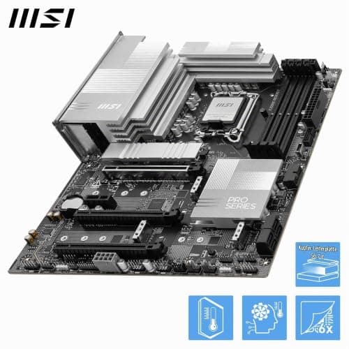 MSI PRO Z890-P WiFi Mainboard, ATX - Unterstützt Intel Core Ultra Prozessoren (Series 2), LGA 1851-55A DrMOS, DDR5 Memory Boost (9200+ MT/s OC), PCIe 5.0 x16 & 4.0 x16, M.2 Gen5, Wi-Fi 7, 5G LAN Bild 8