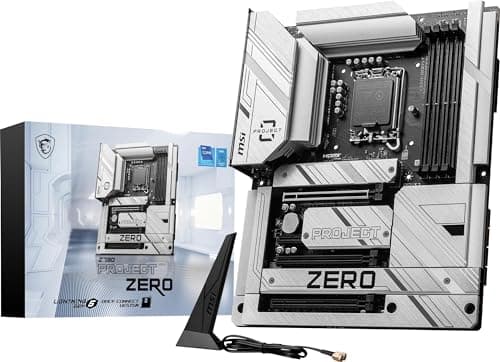 MSI Z790 Project Zero Gaming Motherboard (unterstützt Intel Prozessoren der 14. / 13. / 12. Generation, LGA 1700, DDR5, PCIe 5.0, M.2-Steckplätze, 2,5 Gbit/s LAN, USB 3.2 Gen2, HDMI/DP, Wi-Fi 7
