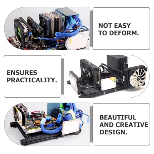 Mikikit ATX Computergehäuse aus Aluminium mit 7 Pci Steckplätzen und Kühlung Offenes Design zur Luftbeschleunigung Ersatzgehäuse für Mainboards und Gaming Pcs Bild 6