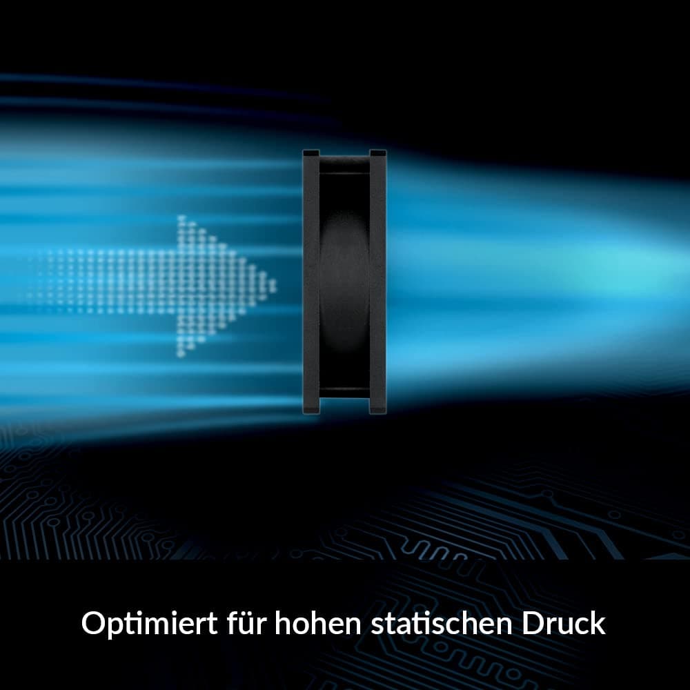 ARCTIC P8 Silent - PC Lüfter, 80 mm besonders leiser Gehäuselüfter optimiert für statischen Druck, quasi lautloser Lüftermotor, PC, 1600 rpm - Schwarz Bild 3