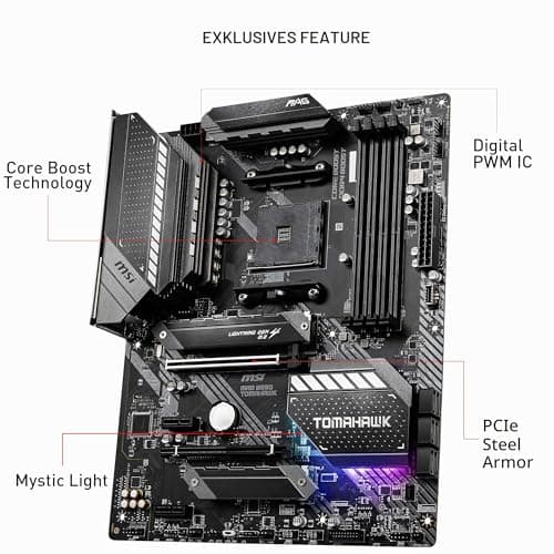 MSI MAG B550 Tomahawk (AMD AM4 DDR4 M.2 USB 3.2 Gen 2 HDMI ATX Gaming Motherboard AMD Ryzen 5000 Prozessoren ATX MAG B550 TOMAHAWK Bild 6