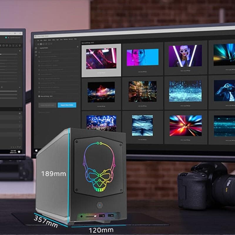 NUC 11 Extreme NUC11BTMi9 Mini-PC mit Intel Core i9-11900 KB, Intel UHD-Grafik, Dual Thunderbolt 4, 2,5G LAN, WiFi 6E, 8L Kompaktes Design für Gaming und Content-Erstellung (Barebone) NUC11BTMi9 Barebone System Bild 4