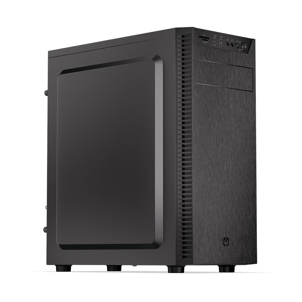 ENDORFY Armis 100 Solid PC Gehäuse ATX, microATX, Mini ITX mit SD/microSD Kartenleser, USB 3.2, 5,25" Schacht, Stratus 120 PWM Lüfter, GPU bis 335 mm, Schwarz