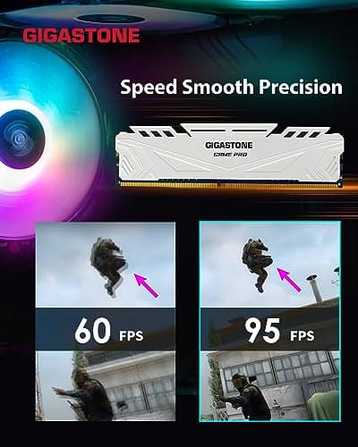 【DDR4 RAM】 GIGASTONE Game PRO 32GB Kit(2x16GB) DDR4 3200MHz PC4-25600 CL16-18-18-40 Intel XMP 2.0 AMD Ryzen 1.35V UDIMM 288Pin Nicht-ECC ungepuffert Desktop Hochleistung Arbeitsspeicher RAM-Weiß Bild 6