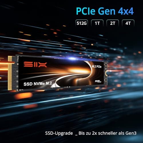 SIX NVME M.2 SSD PCIe 4.0-512G 2280 ssd, Lesen bis zu 7.000MB/s für Gaming PS5 Speichererweiterung mit heatsink, Interne Solid-State-Laufwerk gen 4x4 für Laptop Desktop Bild 5