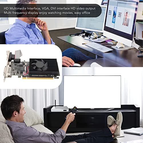 Bewinner 1G DDR3-Grafikkarte, Gaming-Video-Grafikkarte mit Schnellem Lüfter, 64-Bit-HDMI-DVI-VGA-Desktop-Grafikkarte für PC Bild 6