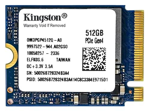 Kingston 512GB M.2 2230 PCIe Gen 4.0x4 NVMe SSD TLC NAND (Speeds up to 4700 MB/s) OM3PGP4512Q-A0 Compatible with Steam Deck Surface Ally Mini PCs