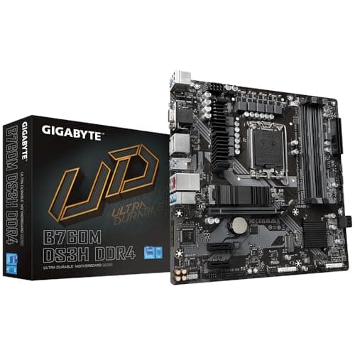 GIGABYTE B760M DS3H DDR4 Motherboard - Unterstützt Intel Core 14. Generation CPUs, 6+2+1 Phasen Digital VRM, bis zu 5333MHz DDR4 (OC), 2xPCIe 4.0 M.2, 2.5GbE LAN, USB 3.2 Gen2 Bild 2